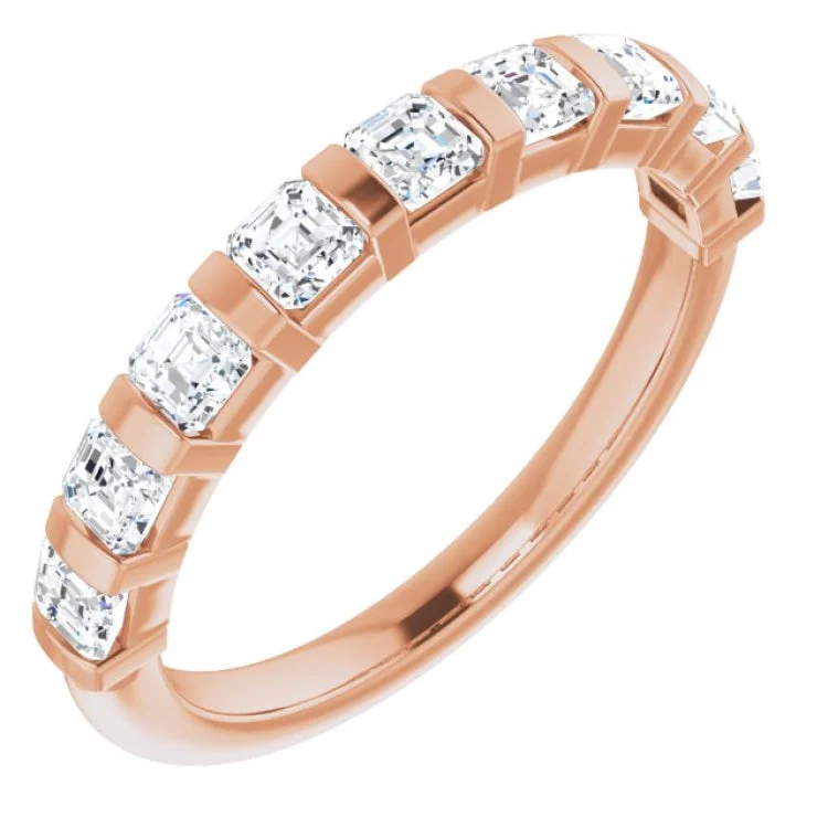 Women’s diamond engagement rings-14K Rose 9/10 CTW Natural Diamond Anniversary Band