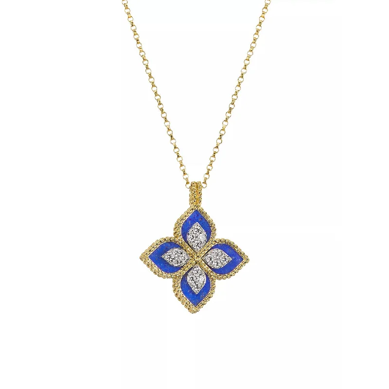 Women’s designer heart necklaces-Venetian Princess Pendant with Lapis Lazuli and Diamonds