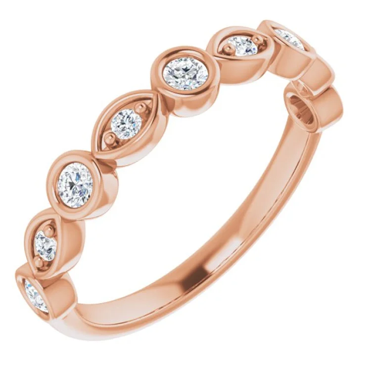 Women’s engagement rings with accent diamonds-14K Rose 1/3 CTW Natural Diamond Anniversary Band