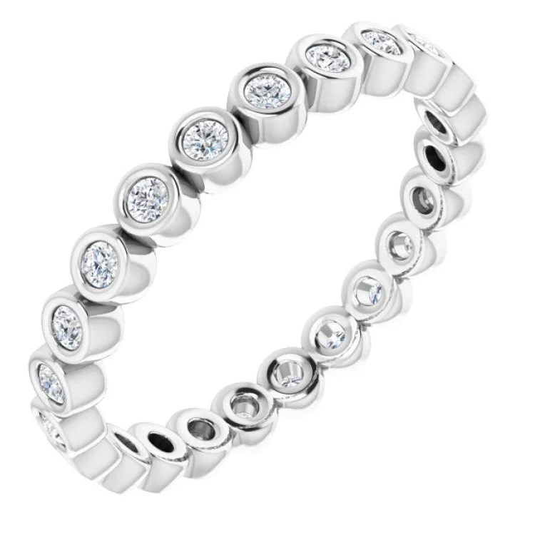 Women’s gold engagement rings-Platinum 1/3 CTW Diamond Eternity Band