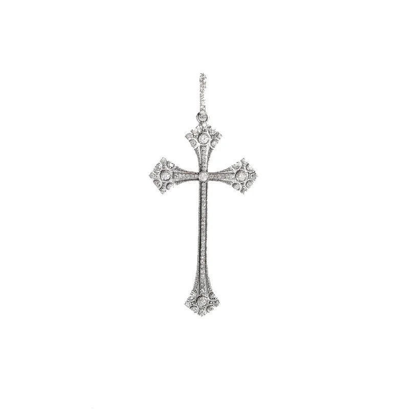 Women’s oval necklace pendants-Diamond Venetian Cross Pendant  P0000037