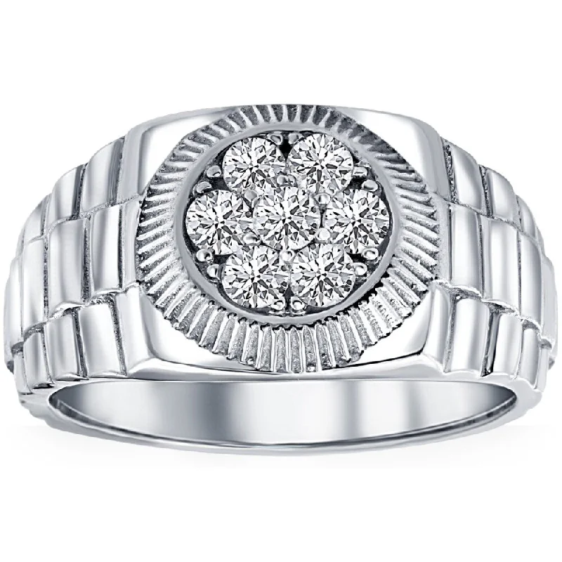 Women’s floral rings-Men's 3/4 Ct T.W. Diamond Ring 14k White Gold