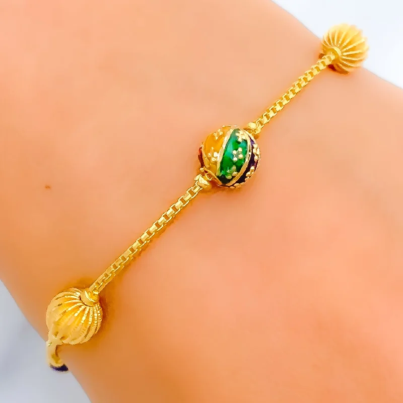 Women’s fashion bracelet-Striking Meenakari Bead Bracelet