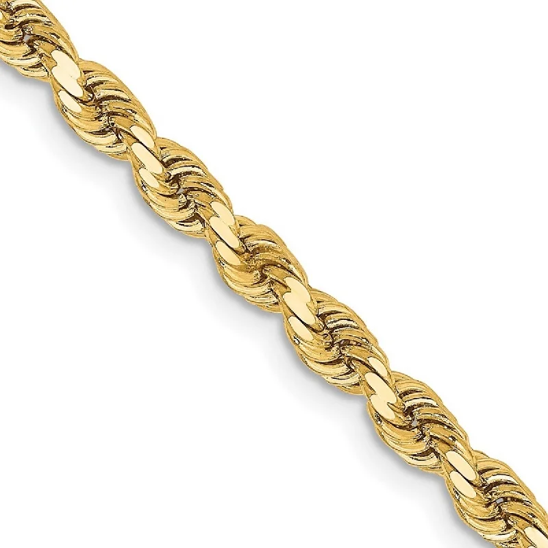 Women’s multi-strand bracelet-Women’s double bracelets-Curata 14k Gold 3.25mm Sparkle Cut Rope Chain Bracelet