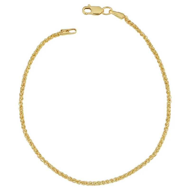 Women’s round bangle-14k Yellow Gold Filled 1.5-mm Round Wheat Chain Bracelet (7.5 or 8.5 inches)