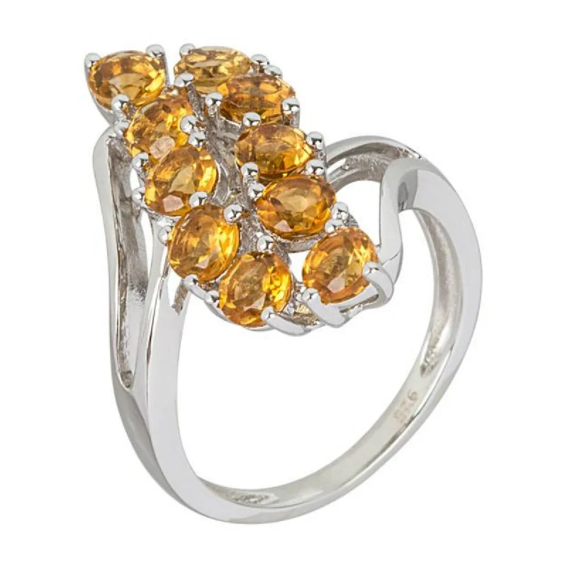 Women’s statement rings-925 Sterling Silver Citrine Ring