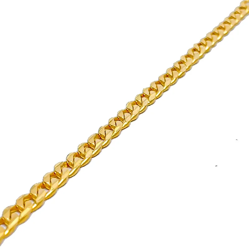 Women’s fashion bracelet-Women’s personalized bracelets-Gold Cuban Link Baby 22k Gold Bracelet