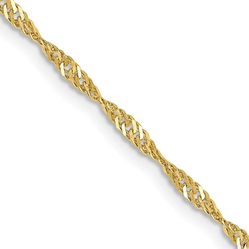 Women’s stacking bracelets-Curata 10k Yellow Gold Solid Polished Lobster Claw Closure 1.7mm Singapore Chain Bracelet - 7 Inch - Lobster Claw