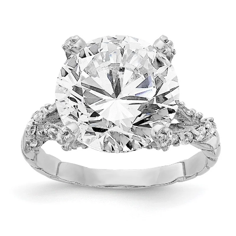 Women’s promise rings-Curata 925 Sterling Silver Fancy CZ Cubic Zirconia Simulated Diamond Ring