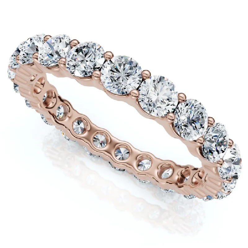 Women’s pearl rings-2ct Diamond Eternity Ring Rose Gold