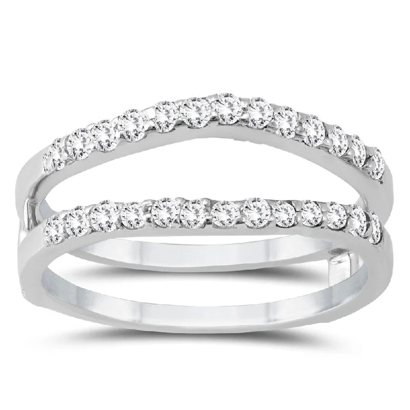 Women’s matching engagement and wedding rings-1/2 Carat TW Diamond Insert Ring in 14K White Gold