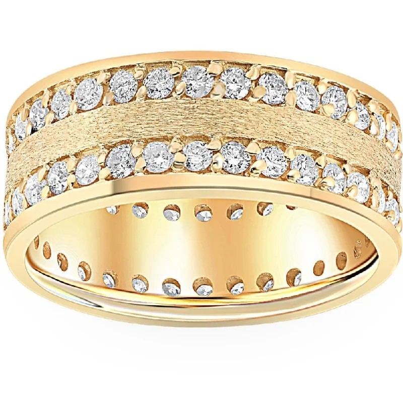 Women’s heart-shaped rings-1 1/2ct Channel Set Diamond Eternity Ring Yellow Gold