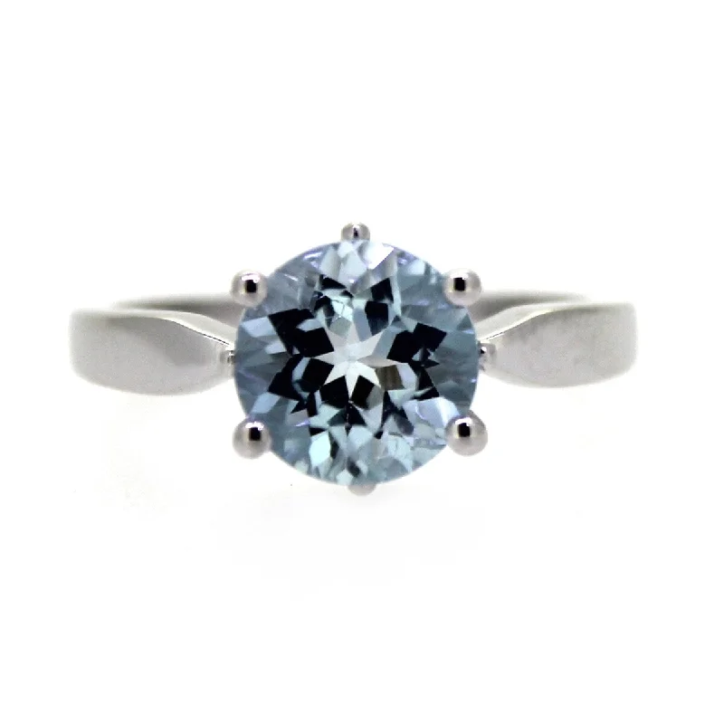 Women’s infinity rings-925 Sterling Silver Sky Blue Topaz Solitaire Ring