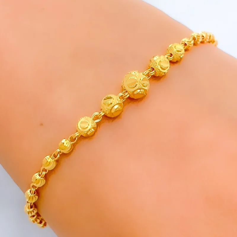 Women’s engraved bangles-Radiant Orb Bracelet