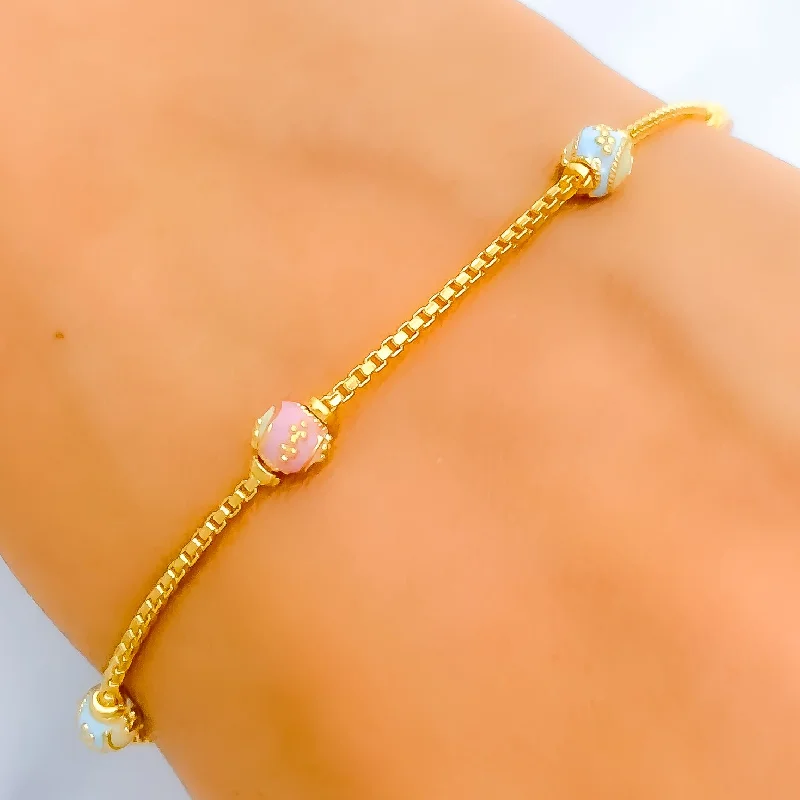 Women’s adjustable bracelet-Women’s vintage bracelets-Matte Blush Meenakari Bracelet