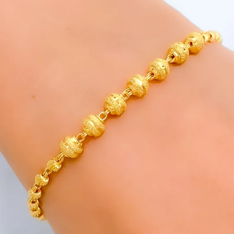 Women’s heart bracelet-Contemporary Orb 22k Gold Bracelet