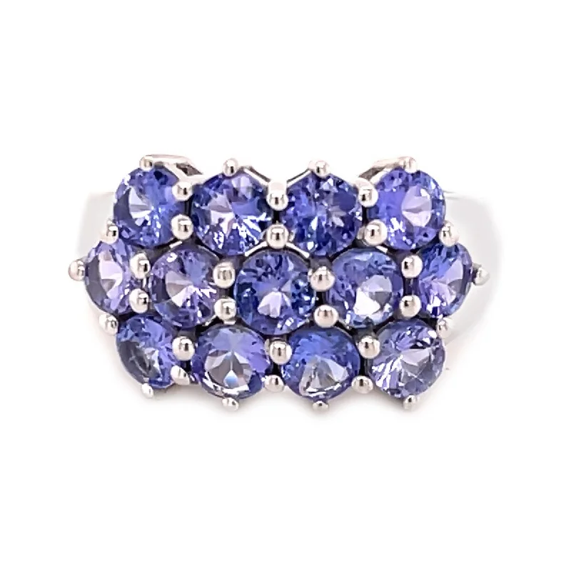 Women’s cushion-cut diamond rings-925 Sterling Silver Tanzanite Gemstone Ring