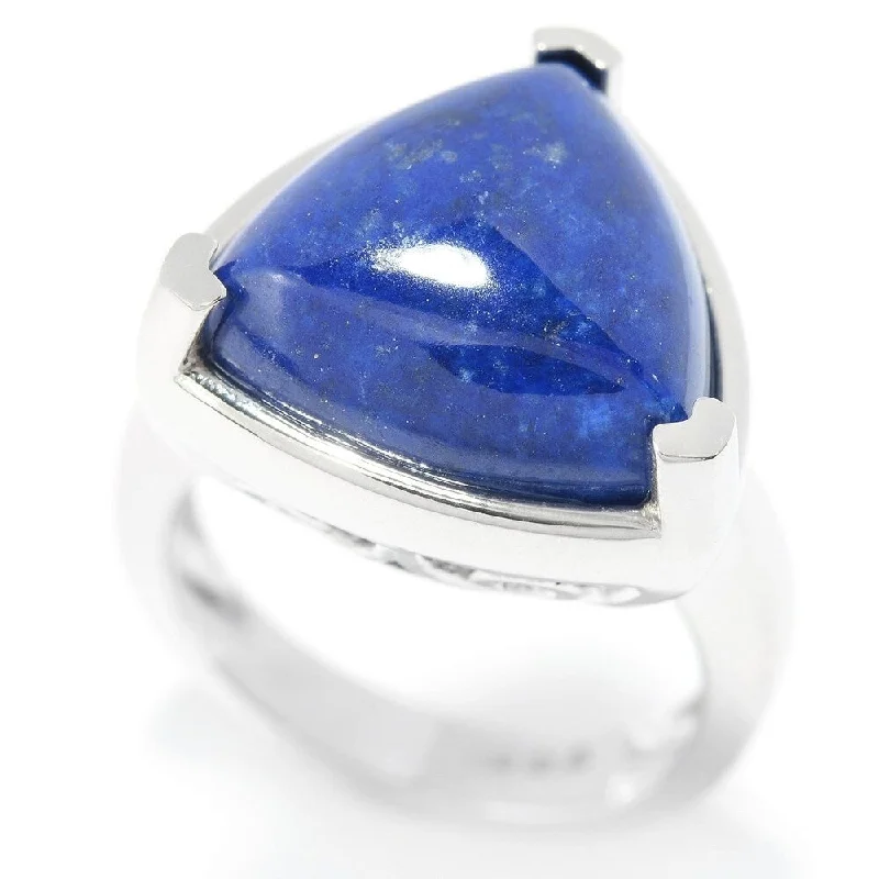 Women’s black diamond rings-925 Sterling Silver Lapis Lazuli Ring