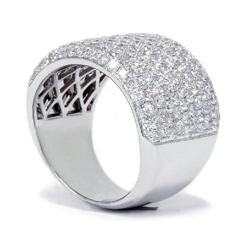 Women’s solitaire rings-Pompeii3 18k White Gold 3.21ct TDW Micro-pave Diamond Ring (E-F, VVS1-VVS2)