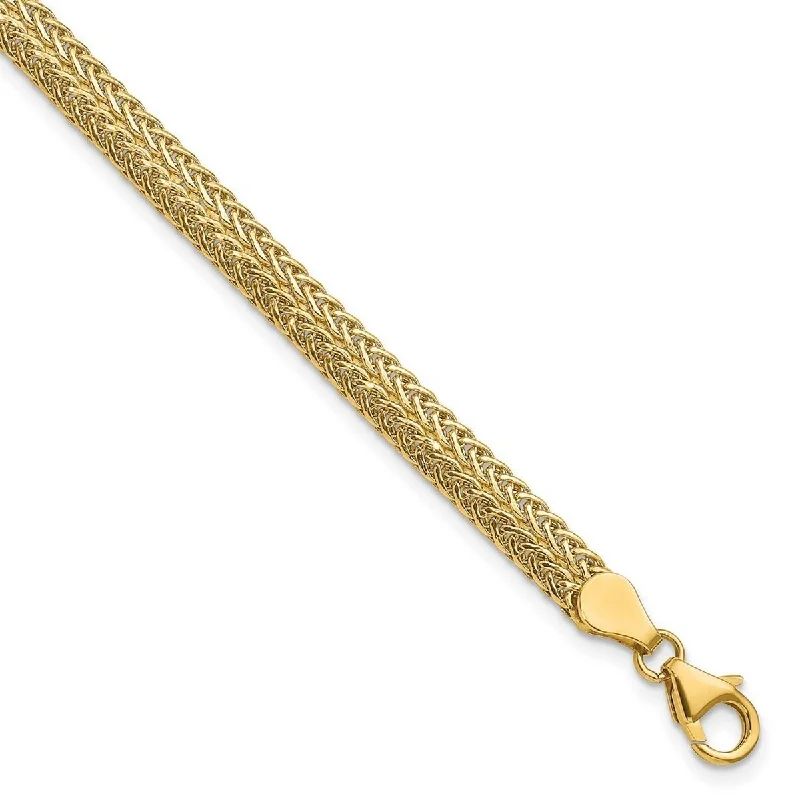 Women’s sleek bracelet-Curata 14k Yellow Gold Polished Fancy Mesh Bracelet 8 Inch