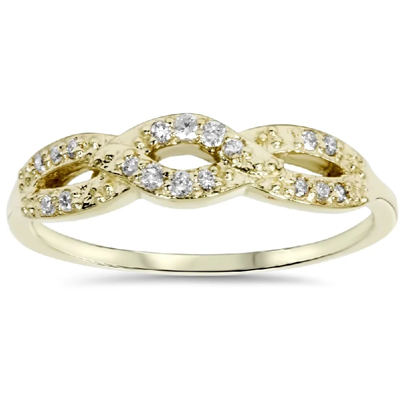 Women’s anniversary rings-10k Yellow Gold 1/ 5ct TDW Diamond Infinity Ring