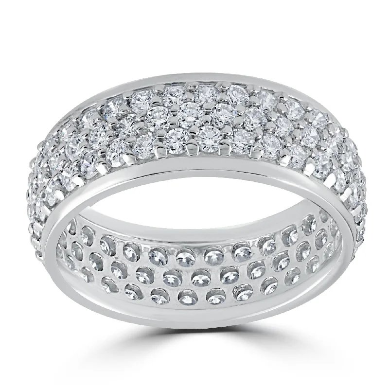 Women’s dainty rings-3 5/8ct Pave Diamond Eternity Ring White Gold