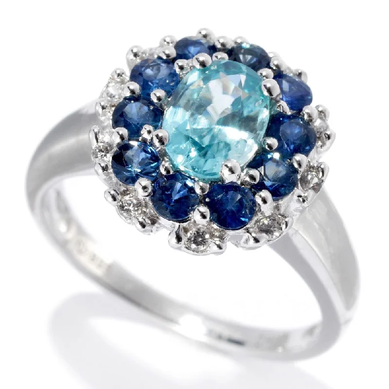 Women’s fancy-cut rings-Sterling Silver 2.63ctw Blue Zircon Ring