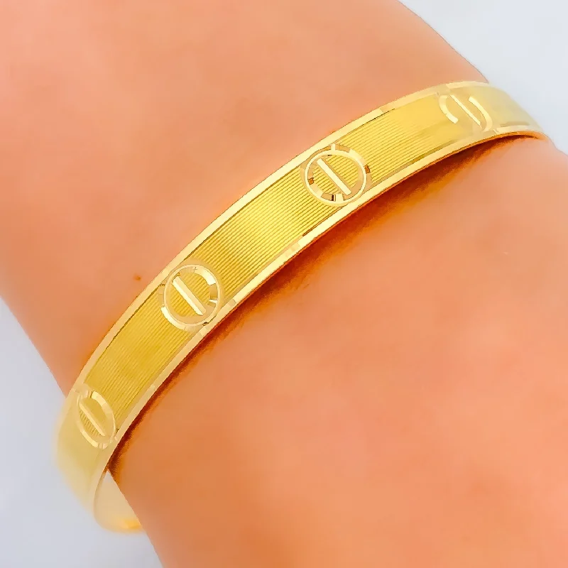 Women’s sterling silver bracelet-Women’s silver bracelets-Versatile 22k Gold Bangle