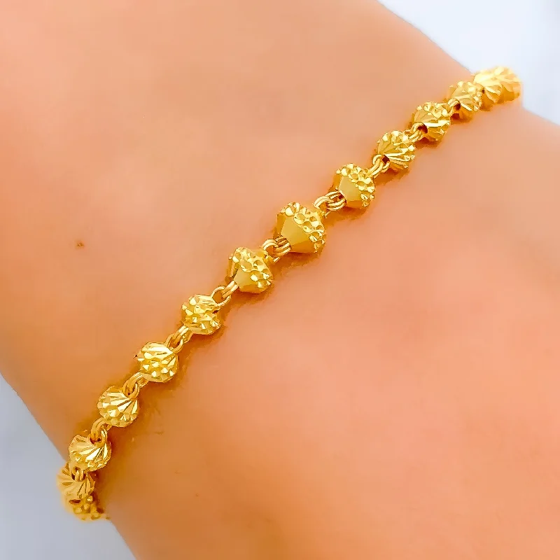 Women’s unique bangle-Ritzy Stylish Orb 22k Gold Bracelet