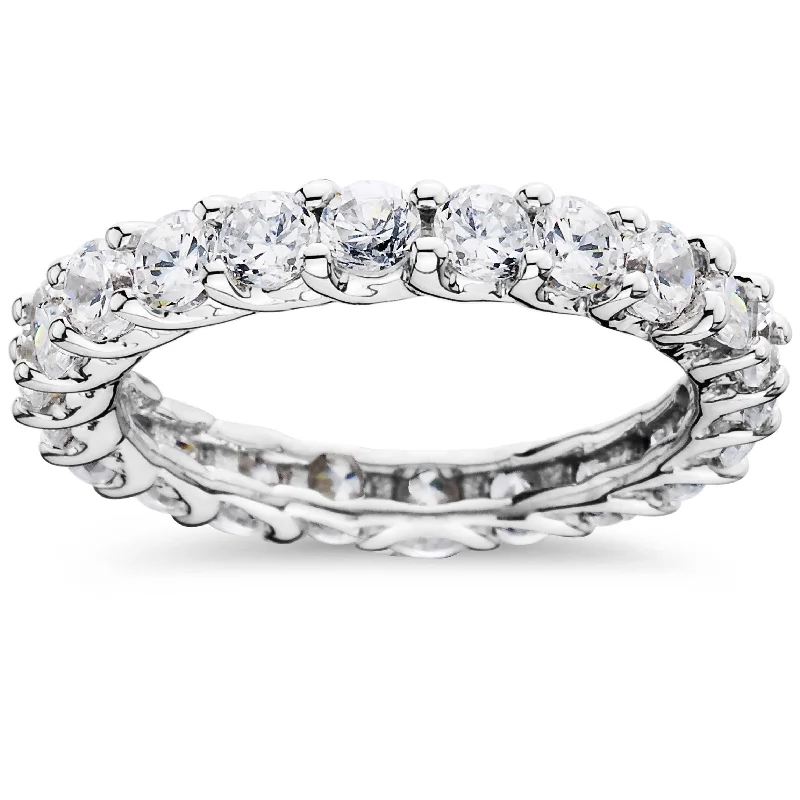 Women’s statement rings-2 1/2ct U Shape Diamond Eternity Ring White Gold