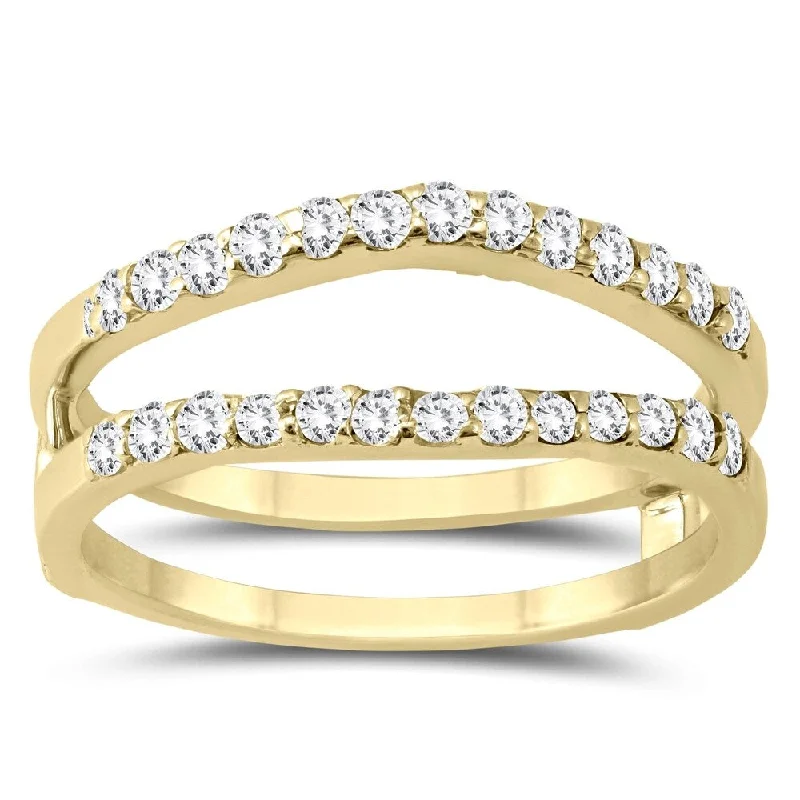 Women’s large rings-1/2 Carat TW Diamond Insert Ring in 14K Yellow Gold