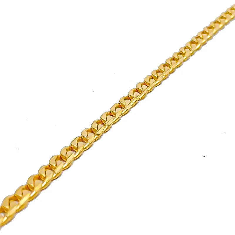 Women’s tennis bracelet-Women’s leather bracelets-Posh Reflective Link Baby 22k Gold Bracelet