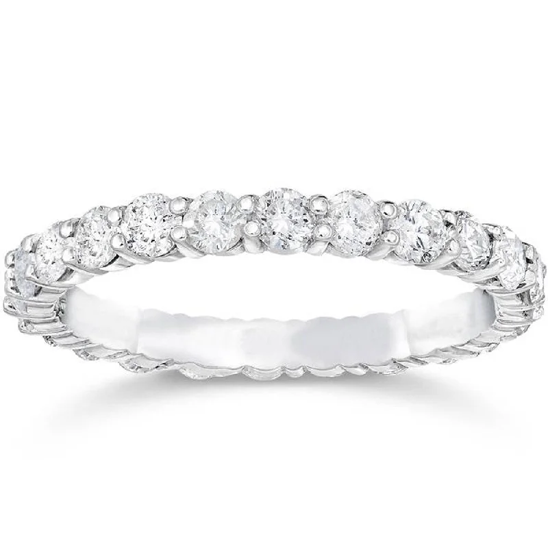 Women’s wraparound rings-1 1/2ct Diamond Eternity Ring 14K White Gold