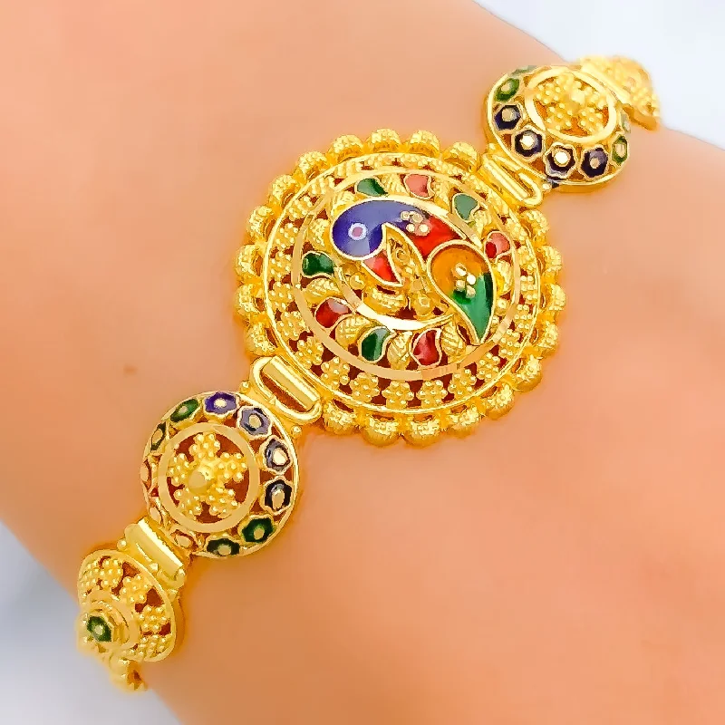 Women’s bangles-Colorful Festive Peacock Bracelet