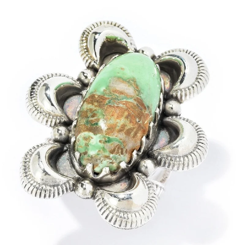 Women’s gold-plated rings-925 Sterling Silver Variscite Ring