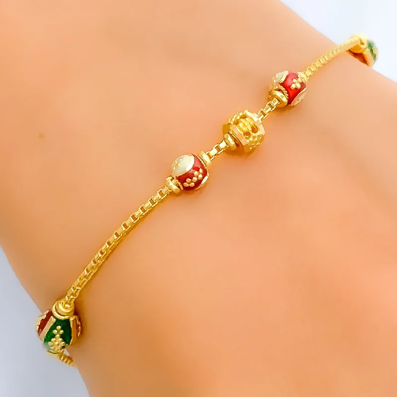 Women’s bamboo bracelet-Women’s diamond bracelets-Charming Enamel Bracelet