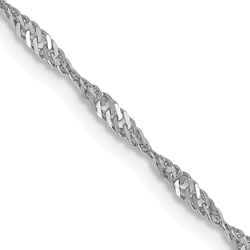 Women’s oval bracelet-Curata 14k White Gold Solid Polished 1.9mm Singapore Chain Bracelet Lobster Claw