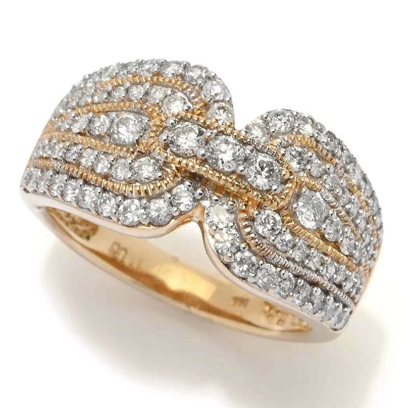 Women’s large stone rings-14K Gold Polished 1.00ctw Diamond Ring, 6.6 grams