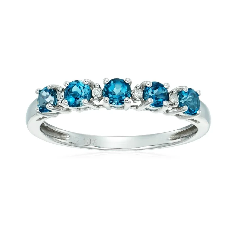 Women’s contemporary rings-Sterling Silver 1.02Ctw London Blue Topaz Ring