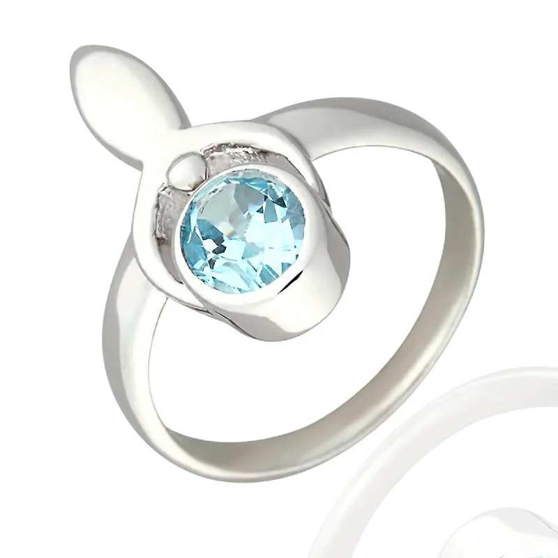 Women’s oval rings-925 Sterling Silver Sky Blue Topaz Classic Ring