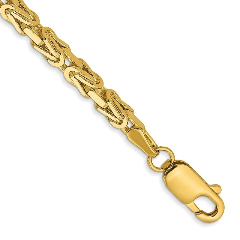 Women’s unique bangle-Curata 14k Yellow Gold Solid Polished 2.5mm Byzantine Chain Bracelet Lobster Claw