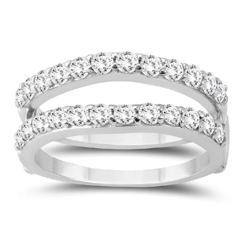 Women’s anniversary rings-1 Carat TW Diamond Insert Ring in 14K White Gold