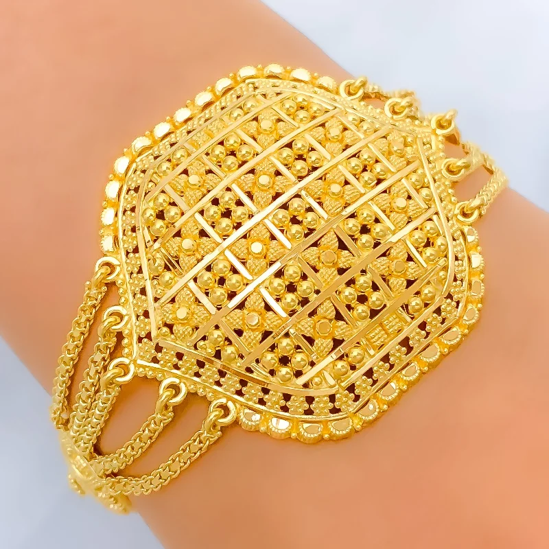 Women’s luxurious bracelet-Women’s infinity bangles-Radiant Multi-Chain 22k Gold Bracelet