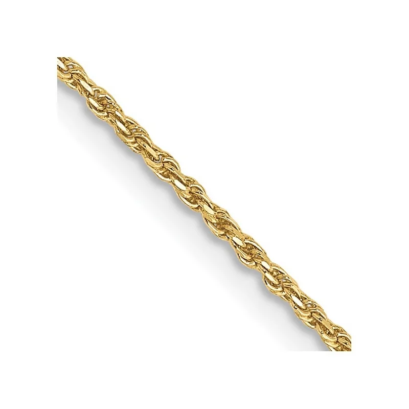 Women’s bamboo bracelet-Curata 10k Yellow Gold 7" Solid 1.75mm Sparkle Cut Rope Chain Bracelet