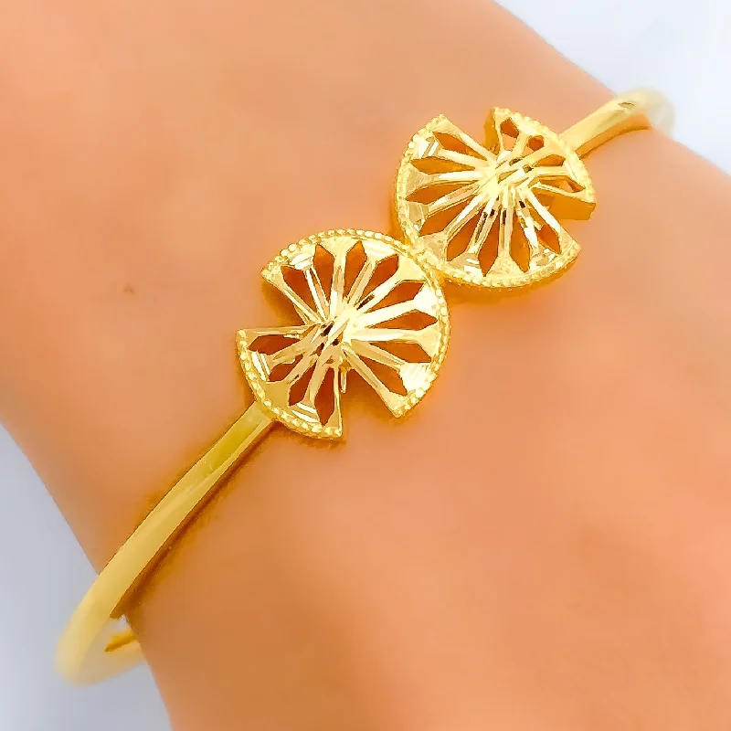 Women’s minimalist bracelet-Women’s chunky bracelets-Ritzy Unique 22k Gold Bangle Bracelet