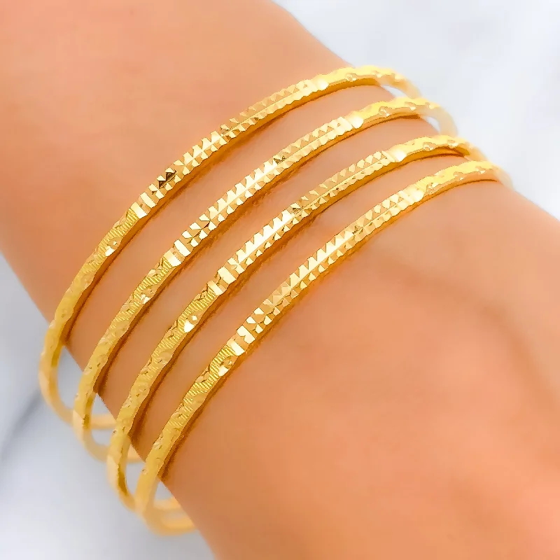 Women’s personalized bracelet-Women’s cuff bracelets-Chic Zigzag Bangles