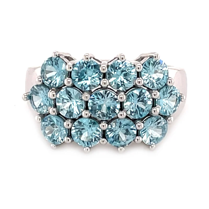 Women’s promise rings-925 Sterling Silver Blue Zircon Gemstone Ring