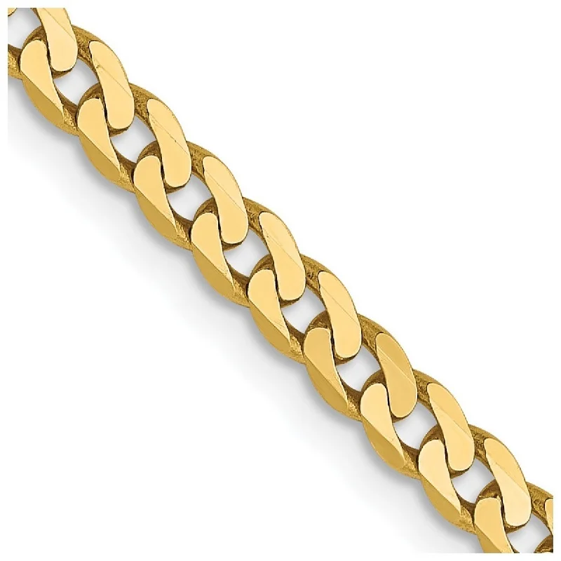 Women’s crystal bracelet-Women’s braided bracelets-Curata 14k Yellow Gold Solid Polished 2.4mm Beveled Curb Bracelet