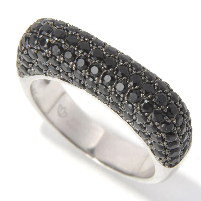 Women’s silver rings-925 Sterling Silver Black Spinel Band Ring