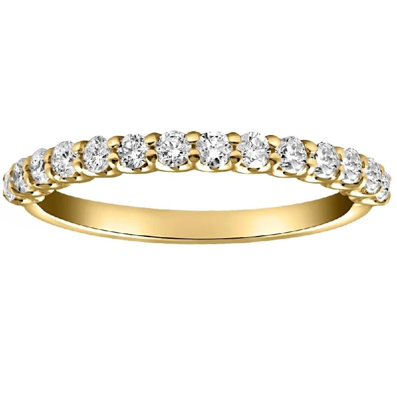 Women’s handmade rings-1/4Ct Diamond U Prong Ring in 10k White or Yellow Gold